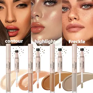 2-in-1 freckle pen, waterproof, sweatproof, long-lasting, shimmering highlighter, double-headed freckle pen