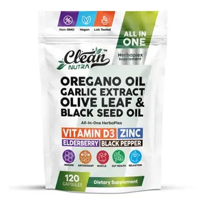 Clean Nutra Oregano Oil, Garlic Extract & Black Seed Oil for Immune & Wellness Support - HerbaPlex