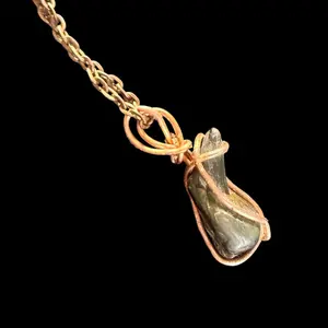 Golden sheen obsidian pendant