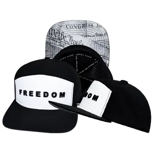 FREEDOM Hat - Black / White - Flat Bill - Laser Mesh - Proceeds go to TPUSA