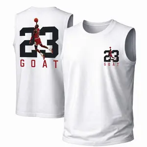 Men's Cotton Sleeveless Tank Top -23 Sport Printed Style. This Is A Casual Item Suitable For Both Men And Women, Especially Perfect For Spring And Summer; The Cool Print And Classic Crew Neck Cut