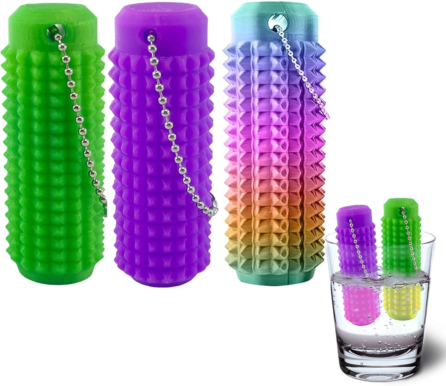 Spiky Sensory Fidget Keychain Toy for Adults, Mild Pressure Stimulation to Relieve Anxiety and Stress, Portable Pocket Size for Travel and Daily Use(Style-2)