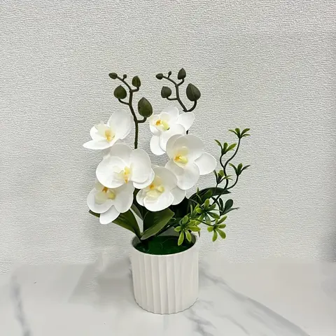 Artificial Orchid Potted Plant, Lifelike Faux Orchid, Decorative Artificial Flower for Home & Office, Decorative Flowers, Fake Plants, Home Decor Supplies, Decorative Florals
