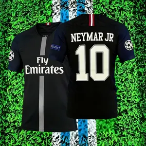 18-19 Away Black No. 10 Neymar Short Sleeve Breathable Football Jersey