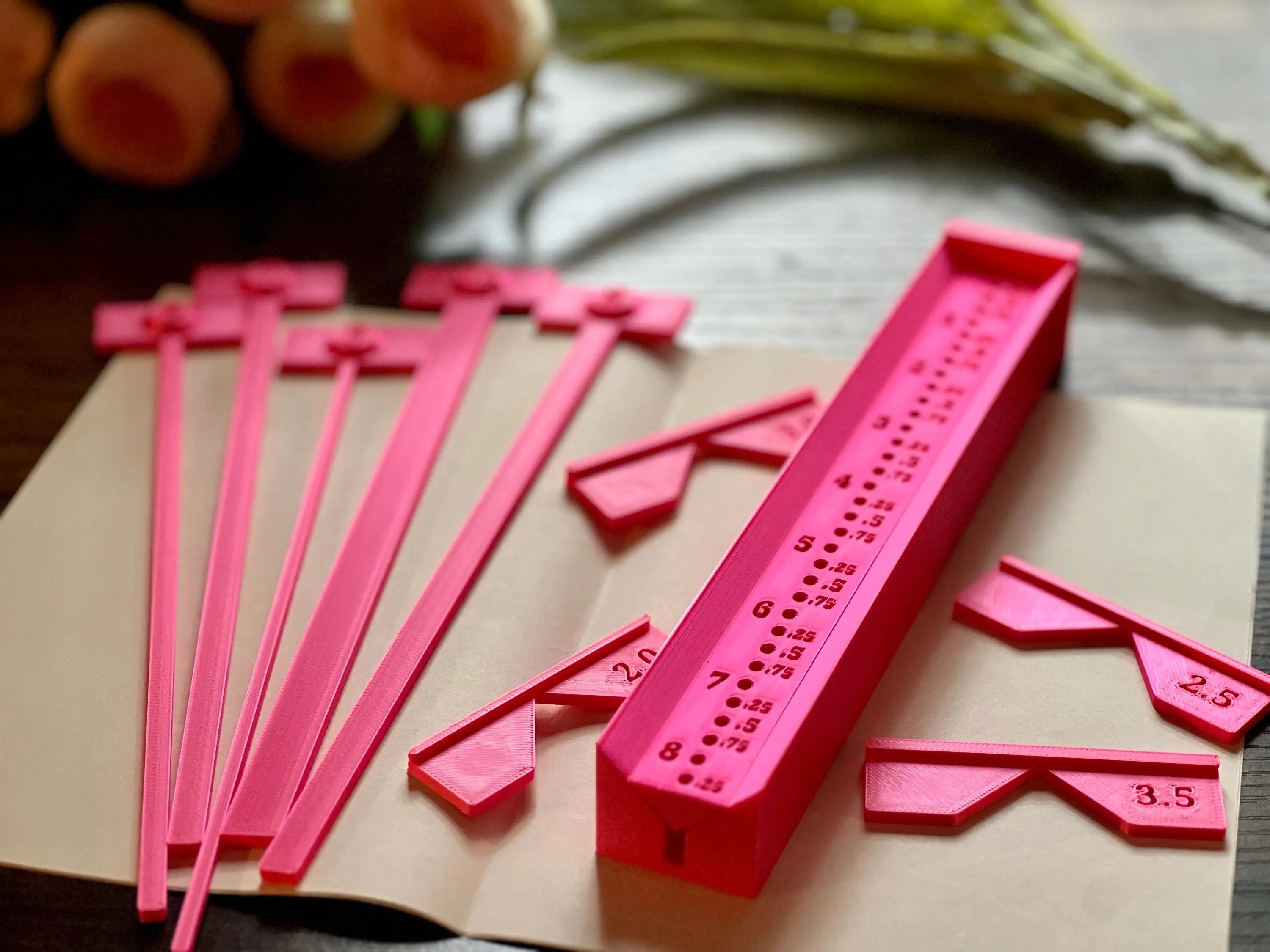 8.5" Bookbinding Tool Set | Signature Punch Guide | T-Spacers | Corner Miter Jigs