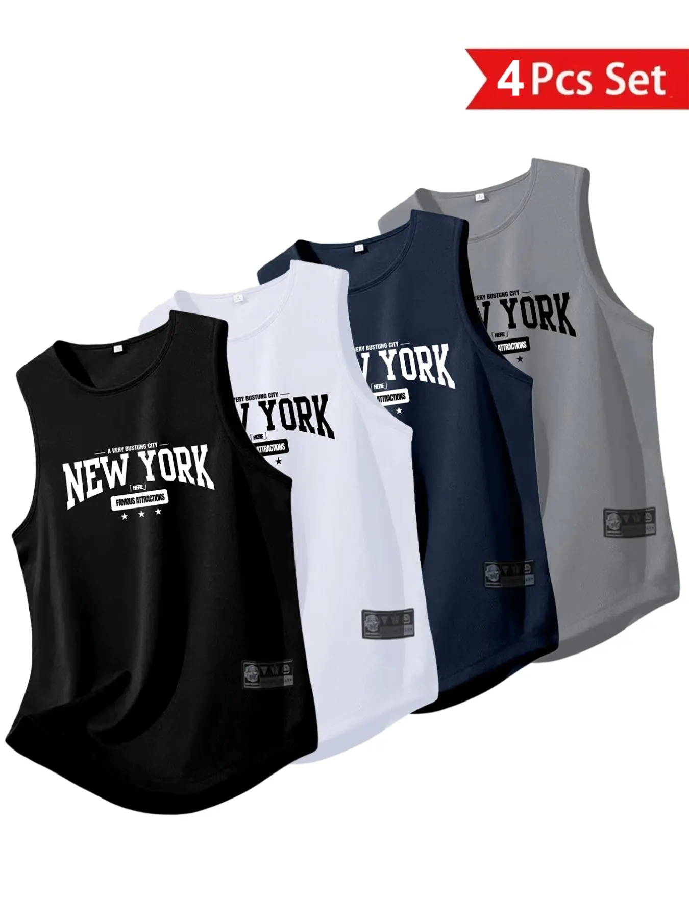 4-Pack Quick-Dry Breathable Sports Tank Tops, Letter Print, Sleeveless Workout Shirts, Comfortable Skin-Friendly, Summer Fitness Wear, Activewear Sleeveless, Sweat Wicking Vest, Sleeveless Gym Tops