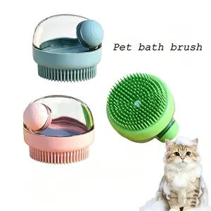 Pet Bath Brush, Silicone Grooming Brush for Cats & Dogs, Soft Massage Brush for Bathing, Dog Cat Shower Scrubber Tool