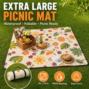 Extra Large Foldable Outdoor Waterproof Beach Mat Camping Picnic Mat Moisture-proof Mat Thickened Foldable