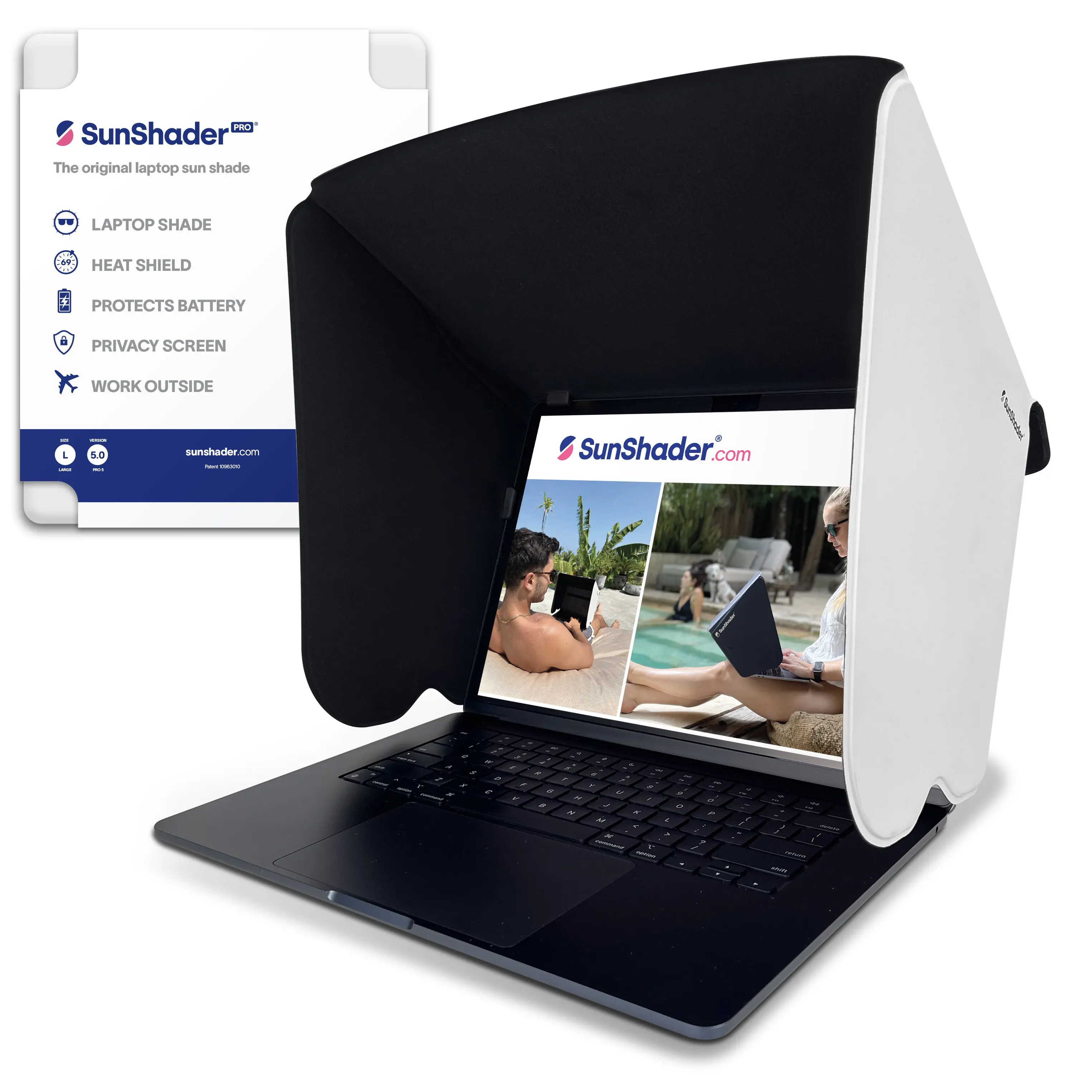 SunShader Pro 5 - Laptop Sun Shade for Working Outside