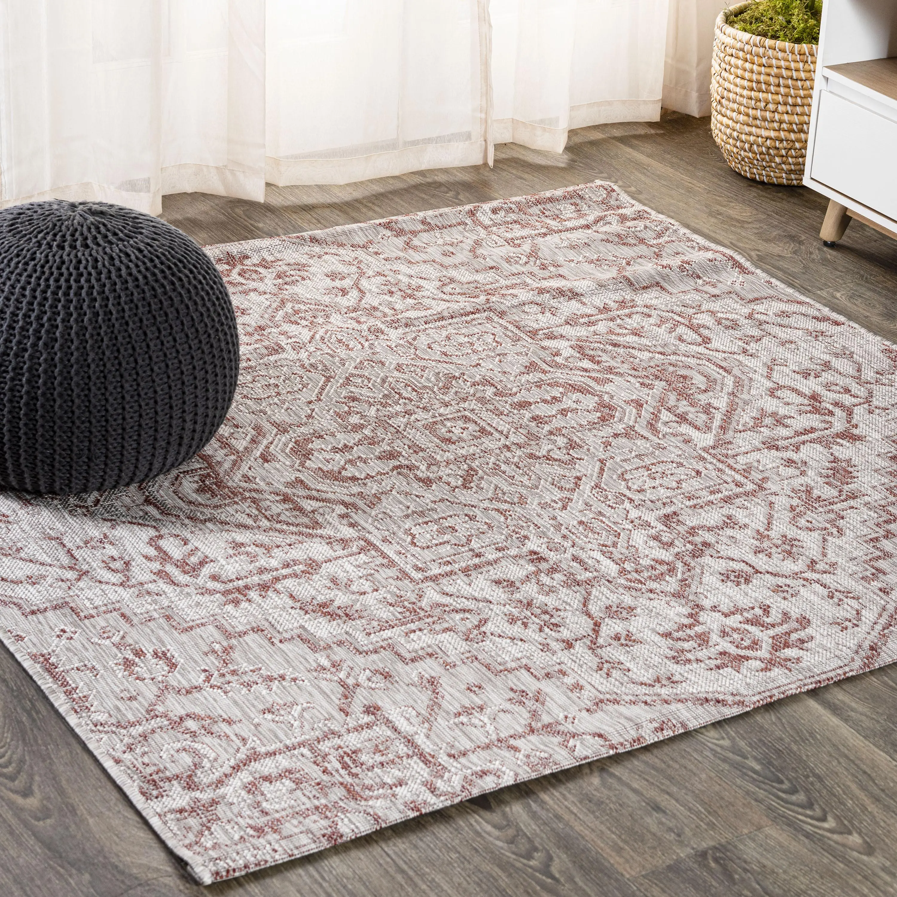 JONATHAN Y Estrella Handwoven Star Medallion Rug - Vintage Bohemian Decorative Polypropylene Flatweave, Water Resistant Porch/Patio Indoor-Outdoor Square Carpet, Available In Multiple Sizes