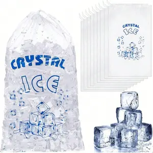 Reusable Ice Bag with Drawstring, Thickened Ice Block Holder, Portable Storage Bag for Outdoor Parties, Home Kitchen, Restaurant Freezer, Ice Packs