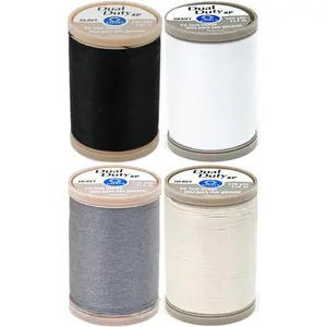 4-PACK -  & Clark - Dual Duty XP Heavy Weight Thread - 4 Color Value Pack - (Black+White+Slate+) 125yds Each