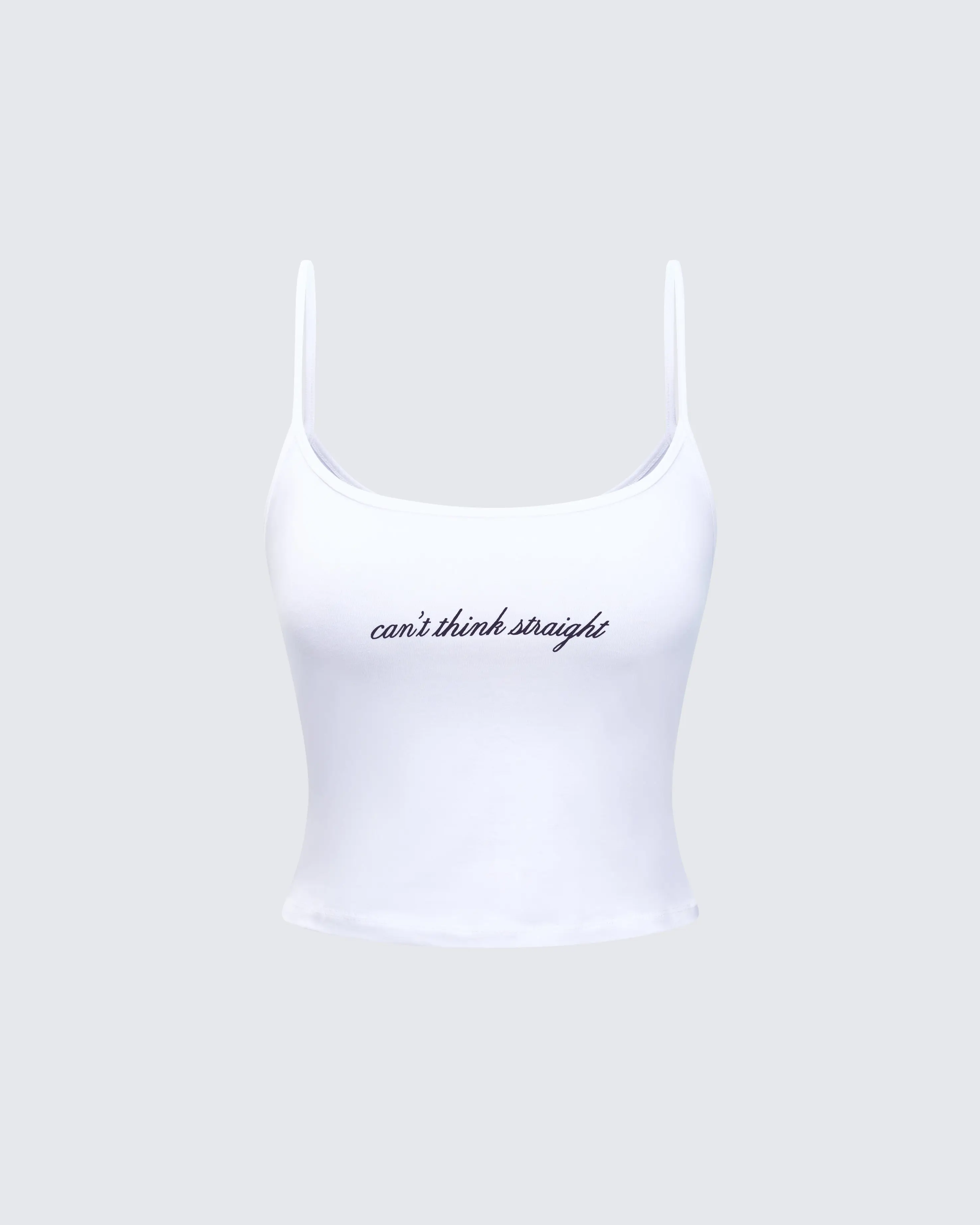 Kacie White Slogan Cami Top