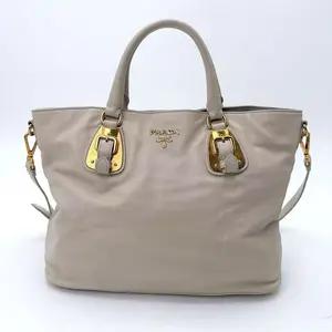Pre-owned PRADA Bambu Soft Calfskin Shopping Tote Bag