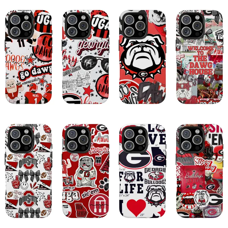 Bulldogs Protective Phone Case - Phone Shell, Hard Shell, College Sports Team Accessories for College Fans, Go Dawgs Sic 'Em, Compatible with iPhone 11-17 Pro Max/Plus & Samsung Galaxy S23-25