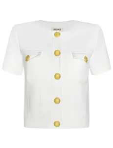 L'AGENCE Nawa Short Sleeve Shirt Jacket in White