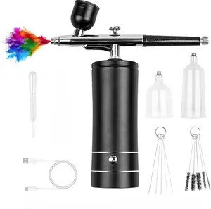Rechargeable Cordless Airbrush Kit – High‑pressure, non‑clogging, with a 0.3mm nozzle and cleaning brush set. Built‑in compressor lets you tackle makeup, nail art, cake decorating, or barber work anywhere – no cord, no limits