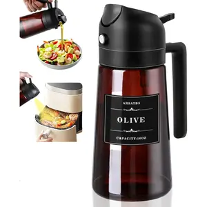 2-in-1 Glass Oil Dispenser & Sprayer - 16oz/470ml Leakproof Olive Oil Sprayer Bottle for Cooking, Air Fryer, BBQ, Baking, Salad, Kitchen Oil Dispenser