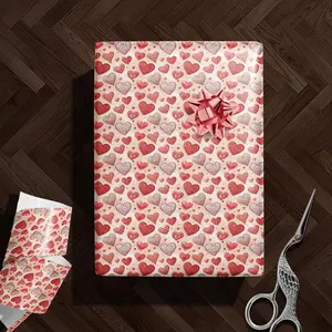 Valentine Gift Wrap Galentine Gift Wrapping Paper Pink Hearts Cute Love Pattern Glossy Matte Roll Romantic Gift Wrap for Her