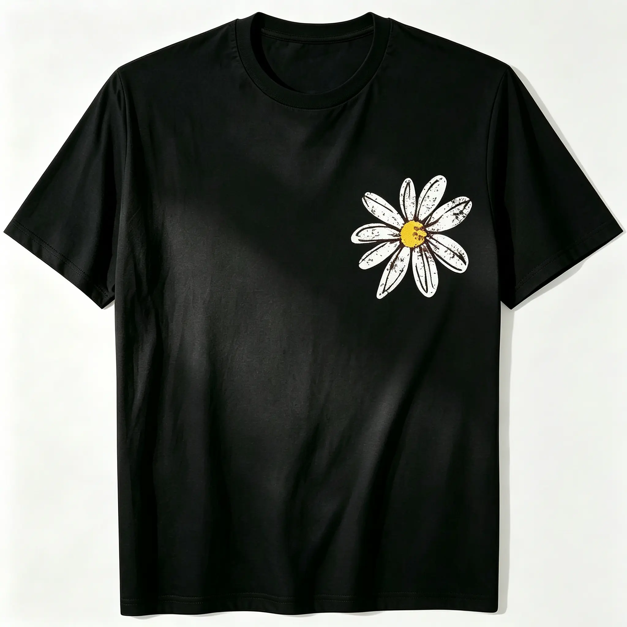 Daisy Retro Floral Graphic Tee Women Cotton Long Sleeve Tshirt Unisex Stylish Summer Top Trending Streetwear Womens Summer Clothes