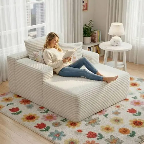 Compression Sofa for Living Room - Dual-Layer Pocket Spring Support, Breathable Cooling Airflow Seat, Low-Odor Durable Indoor Furniture Couch