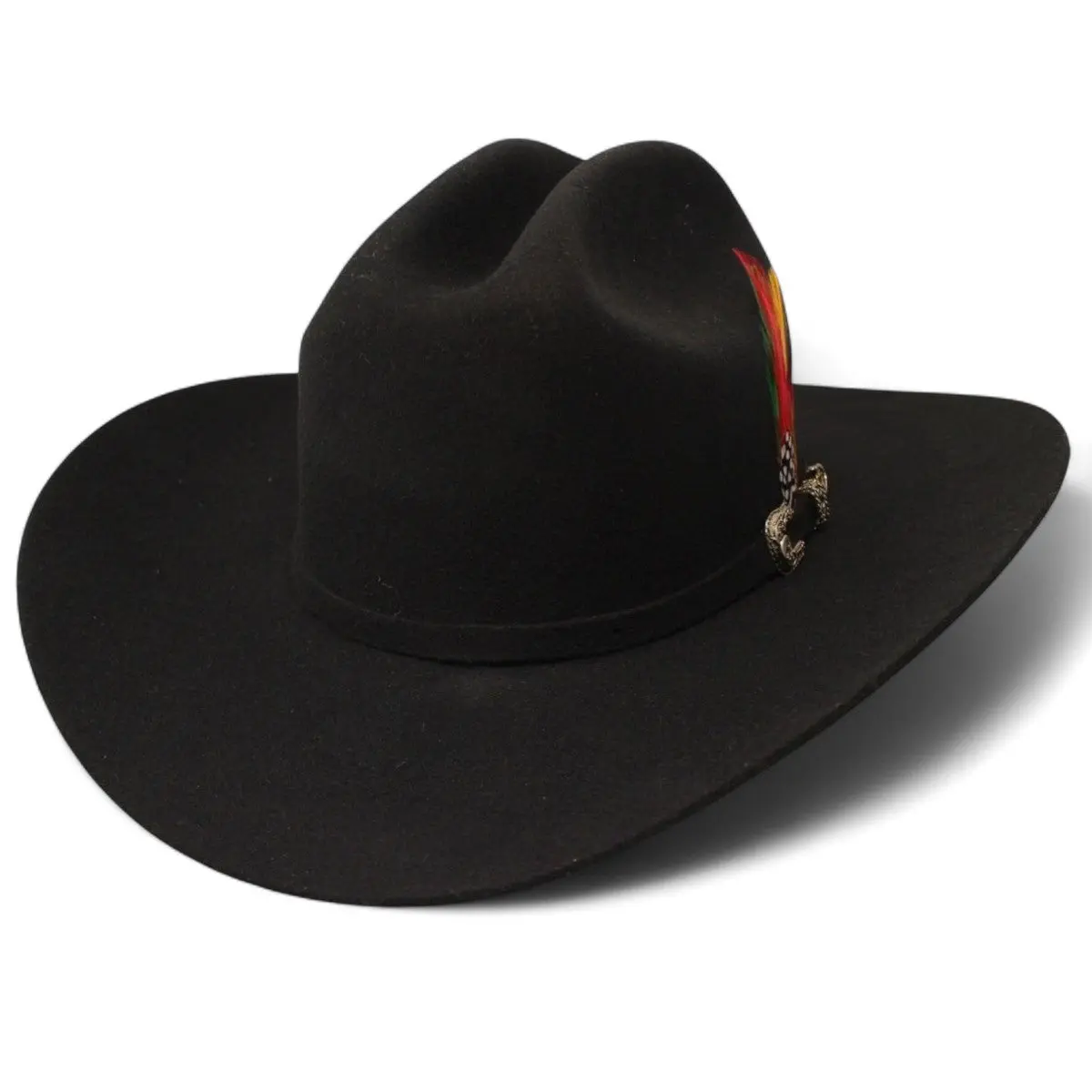 Texan Tombstone Sinaloa Style 20X with Feathers - Black Texan Tombstone Sinaloa Style 20X with Feathers - Black