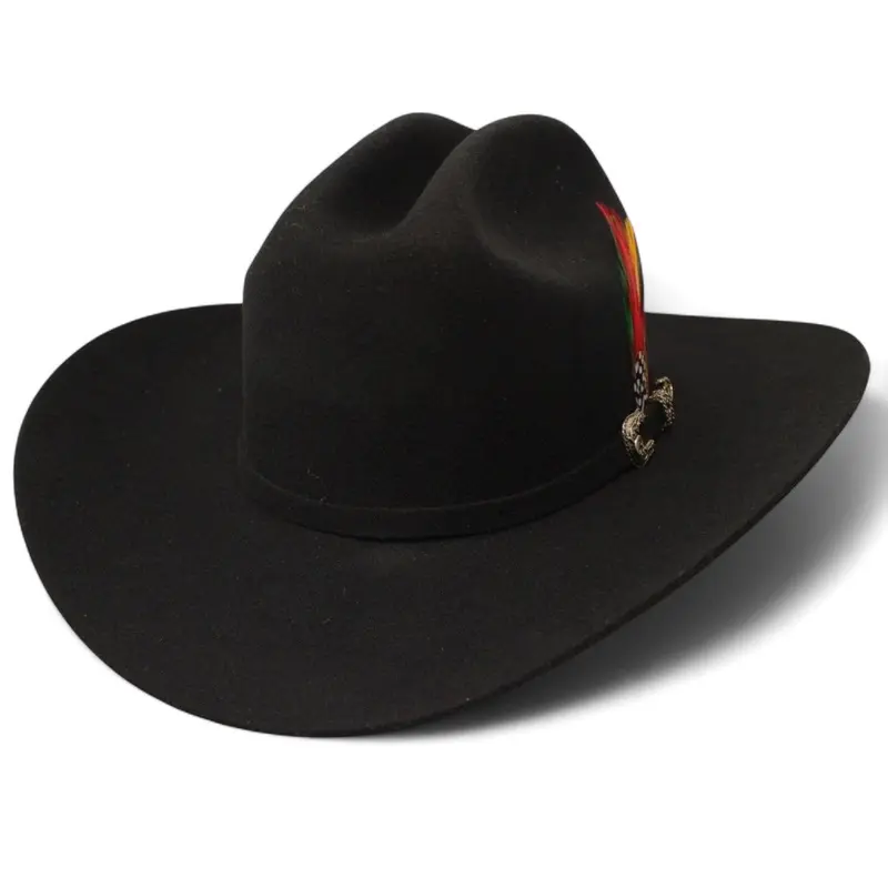 Texan Tombstone Sinaloa Style 20X with Feathers - Black
