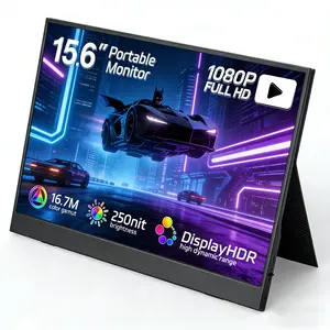 Portable Monitor FHD1080P Ultra-Slim 15.6" IPS Display 16.7M Color Gamut 250nit Brightness USB C HDMI Connectivity for PC MAC Phone Xbox PS5 HDR10 1080P Touchscreen Monitor