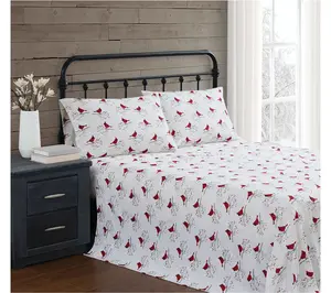 Truly Soft Cardinals King Flannel Sheet Set