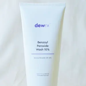DewRx Benzoyl Peroxide Cleanser 10%, Dermatologist-Recommended for Acne Prone Skin