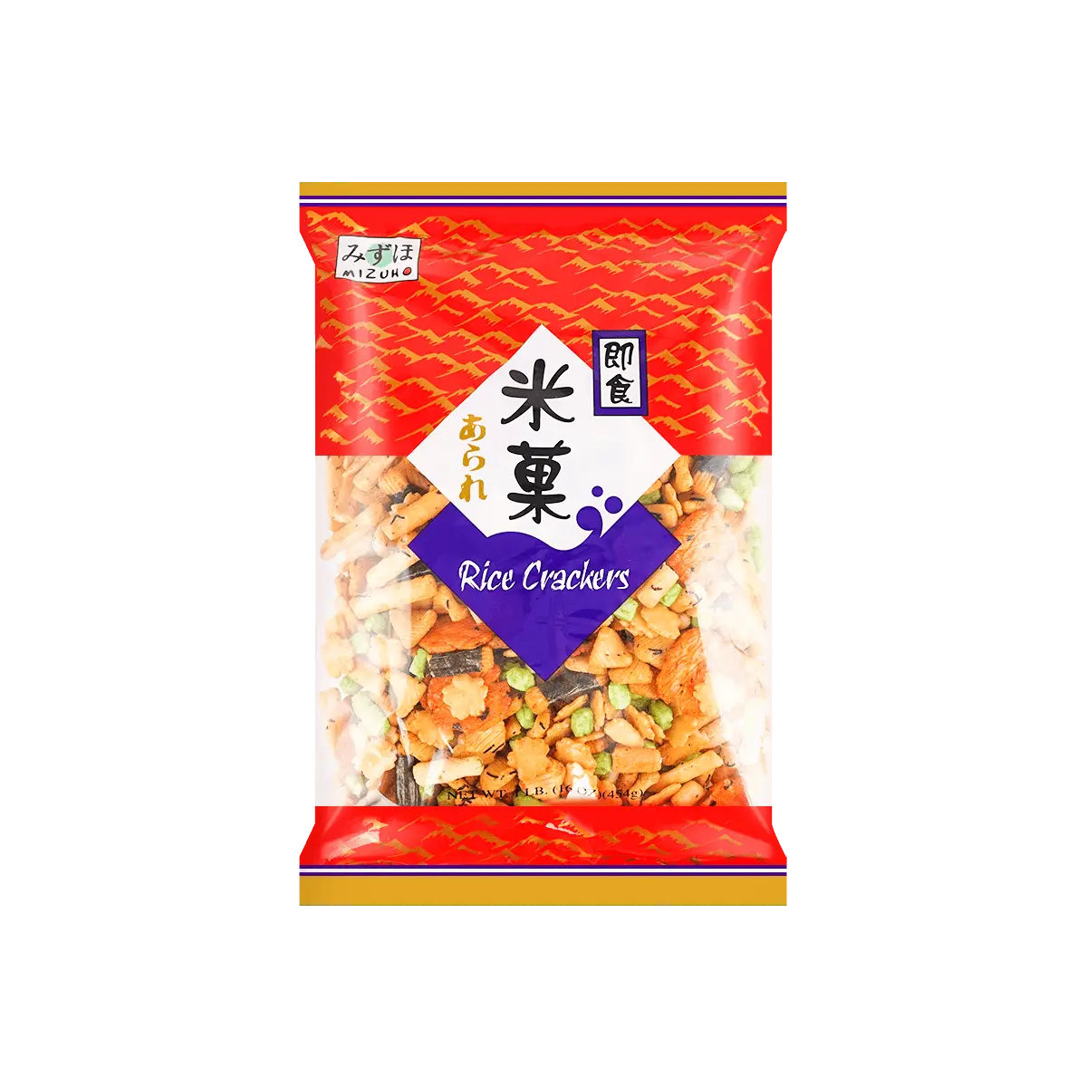 MIZUHO Japanese Assorted Rice Crackers 454g - Crispy Senbei Snack Mix for Parties & Snacking
