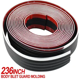 236"  PVC Self Adhesive Car Body Protector Strip, Anti-Scratch Waterproof Car Foot Trim Body Belt Guard Molding for Pickup Truck SUV Off-Road Exterior Upgrade