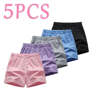 Set of 5 women’s casual athletic shorts suitable for outdoor sports, fitness, running, and everyday wear; women’s shorts, athletic shorts, women’s apparel Womenswear Bottom