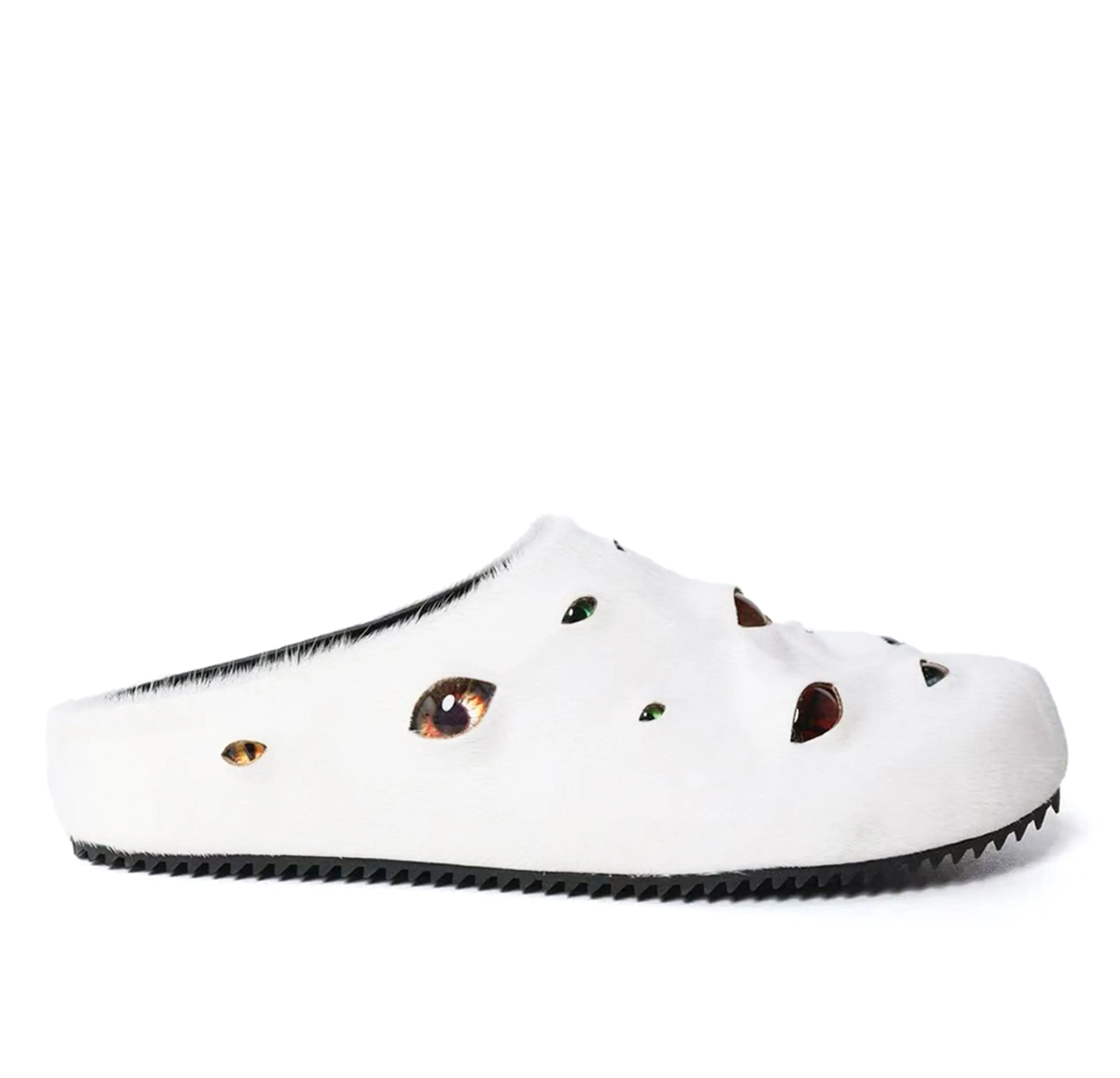 Eyeball Mules - White/Tan