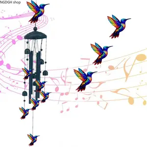Rainbow Dragonfly Wind Chime, Vibrant Colorful Dragonfly Accents, Black Metal Tubes & Bells, Lightweight & Weather-Resistant, Perfect for Patio, Garden & Adding Whimsical Charm