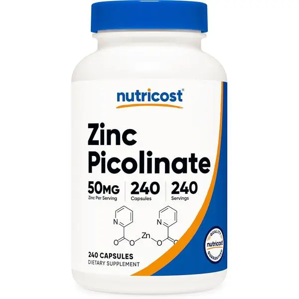 Nutricost Zinc Picolinate 50mg, 120 Vegetarian Capsules, Gluten-Free