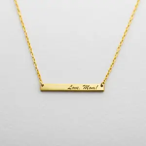 Custom Engraved Mini Bar Necklace