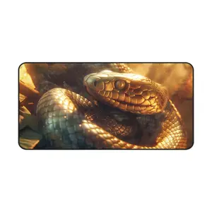 Golden Coil – Serpent Desk Mat non-slip rubber base rectangle large Gaming Mouse Pad glorious mousepad