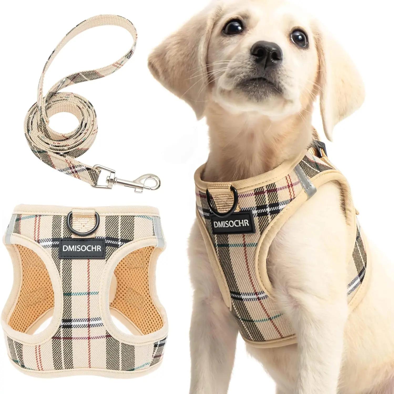 Escape-Proof Small Dog Harness - No-Choke Step-in Mesh Vest with 360° Reflective Strips, Soft Padded Breathable Harness for Anxious Dogs, Puppies & Active Breeds, Fits Corgi, Pug, Frenchie