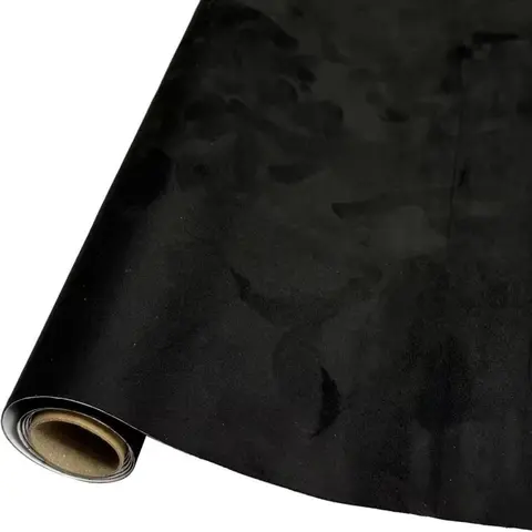 Black Faux Leather Self-Adhesive Car Interior Wrap - Leather-like Flexible Synthetic Film, Suede-soft Microfiber Feel, Time-saving for DIY Door Panel Refresh Projects, Automotive Interior Sticker Accessory