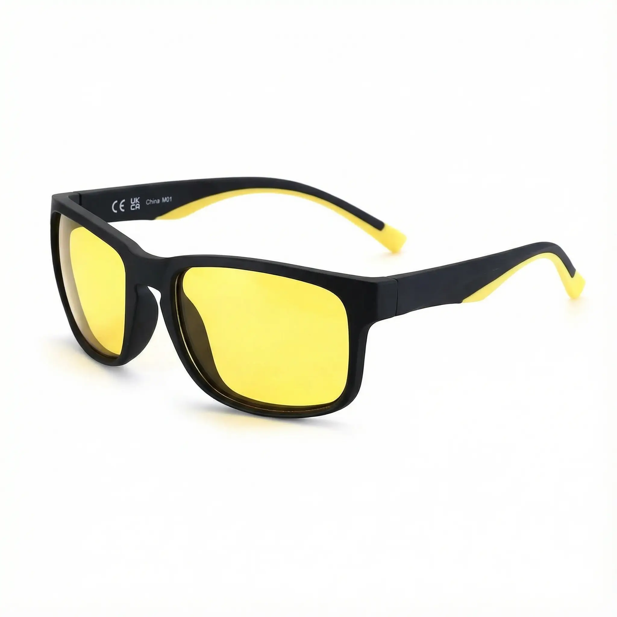 【Night Vision Glasses】ZENOTTIC Unisex Fashion Soft Silicon Glasses Yellow HD Polarized Lenses, Anti-Glare,Safe Driving, Cycling Trendy Sunglasses