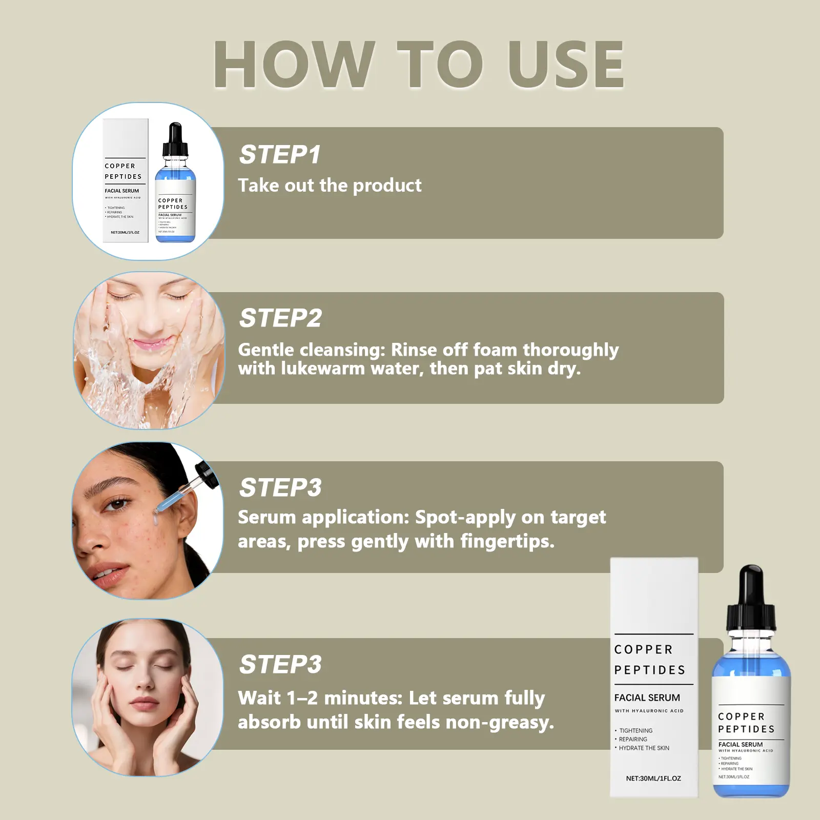 GHK-Cu Peptides Serum, Copper Peptides Serum for Face - Tightening, Repairing, Collagen Boosting - with Hyaluronic Acid - Fragrance-Free - TikTok Shop GHK-Cu Peptides Serum, Copper Peptides Serum for Face - Tightening, Repairing, Collagen Boosting - with Hyaluronic Acid - Fragrance-Free - TikTok Shop