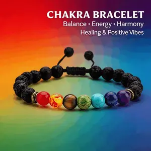 Seven-Pulse Energy Bracelet Lapis Lazuli Tiger Eye Woven Yoga Wheel Beaded Bracelet for Spiritual Healing and Daily Wear