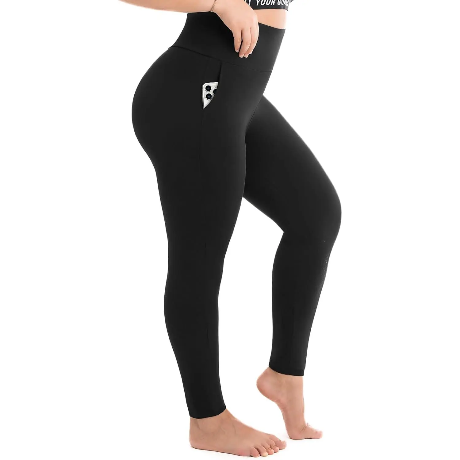 Women's Plus Size High Waisted Pocketed Leggings - Elastic Fit, Silky Fabric, Stretchy, XXL-4XL for Gym Workout, Gym Workout Apparel, Female, High Stretch, Xx-Large Plus