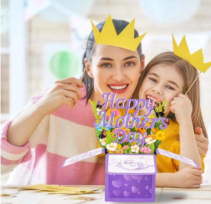 3D Pop Up Mothers Day Card Happy Mothers Day Pop Up Flower Bouquet Card with Envelope Mother's Day 3d Greeting Card Mother's Day Pop Up Card Gifts for Her Wife Mom Grandma Aunt Daughter