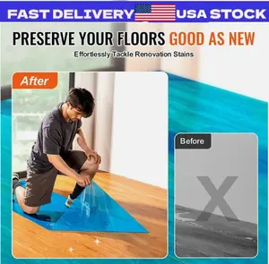 Uimoso Floor Protection Film 24" x 200ft Self Adhesive Car Mat Protector PE Blue