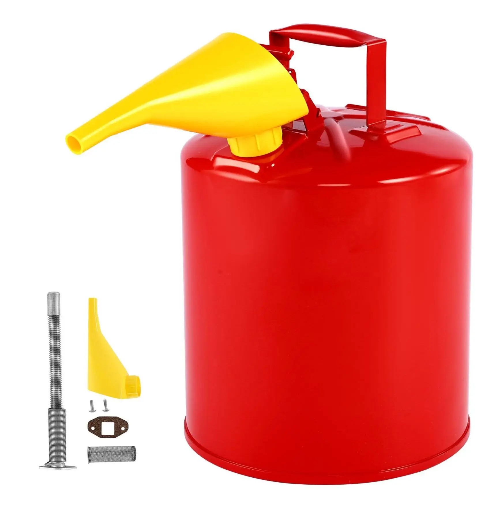 Safety Gas Can 5 Gallon Type I Red - Gasoline Storage Container with Flame Arrester & Funnel 5 Gallons