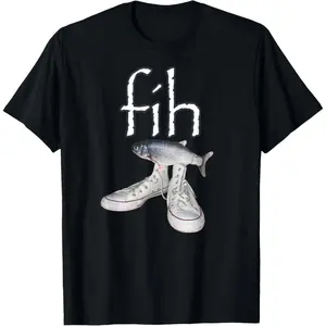 Tee Fih Shoes Fish Funny Misspelled Fish Meme Fih Calling Humor T-Shirt T-Shirt with Look