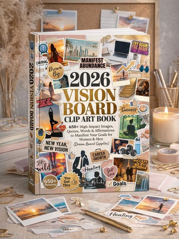 2026 Vision Board Clip Art Book: 650+ High-Impact Images, Quotes, Words & Affirmations to Manifest Your Goals for Women & Men (Dream Board Supplies) (Manifest Your Dream Life)