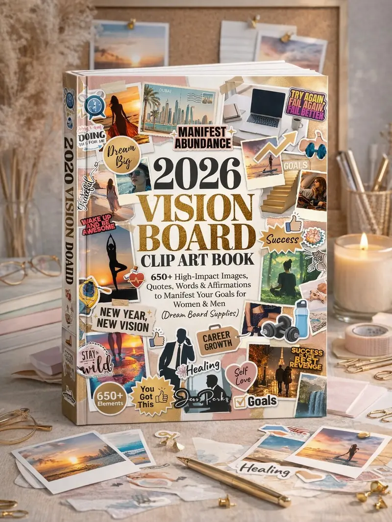 2026 Vision Board Clip Art Book: 650+ High-Impact Images, Quotes, Words & Affirmations to Manifest Your Goals for Women & Men (Dream Board Supplies) (Manifest Your Dream Life)